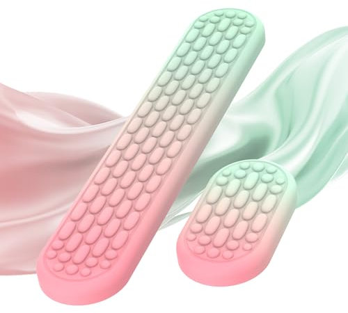 MoKo Keyboard Wrist Rest, Ergonomic Wrist Rest for Computer Keyboard and Mouse with Soft Memory Foam, Keyboard Wrist Support for Typing Pain Relief, Ideal for Office Work Gaming, Gradient Red Green
