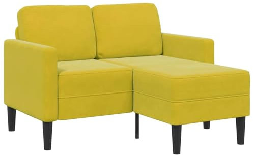 vidaXL 2-Sitzer-Sofa mit Chaiselongue L-Form Gelb 125 cm Samt, 2-Sitzer-Sofa für Schlafzimmer