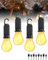 Lámpara Camping Recargable, Linterna de Camping Portátil LED Bombilla de Camping con 3 Modos de Iluminación, Luz Camping Solar Recargable para Camping Tienda de Campaña Pesca Senderismo, 4 PCS