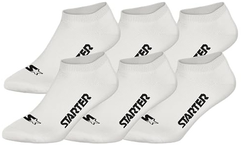 STARTER Unisex 6-Pack Sneaker Socks, White, 43-46