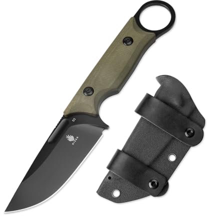 Kizer Cabox Feststehende Klinge Messer mit Scheide, 3,36 D2-Stahl Jagdmesser mit G10 Griff, Survival Camping Outdoor Messer für Männer Frauen 1048A3