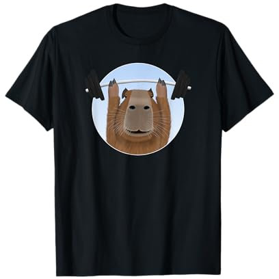 Capybara mit Hantel Lustiges Gym Workout T-Shirt