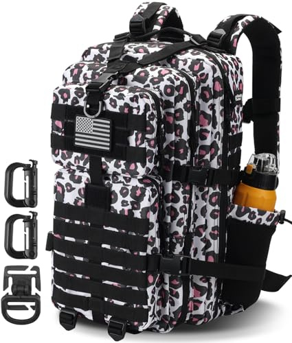 Hannibal Tactical Sac à dos tactique Molle d'assaut 45 L/28 L avec porte-bouteille, léopard, 45L, Sac à dos tactique