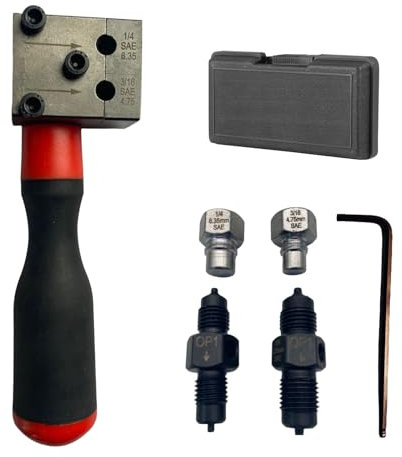 YEZMEK Bremsleitung Bördelgerät, 3/16 & 1/4 SAE, Handliches Kupferrohr Bördelwerkzeug Set, 45° Doppelbördel für Bremsleitungsreparatur und individuelle Bördelungen