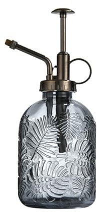 Arrosoir Haut à Pression Manuelle en Forme de Feuille d'érable, pulvérisateur en Verre, arroseur en Verre coloré Petit arrosoir per Jardin Plante Interieur Enfant arosoires extérieur (D, 19.5x7.8cm)