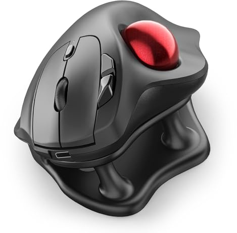 Nulea Wireless Trackball Mouse Ergonomic 21.7 Tilt Stand Thumb Control | Rechargeable mouse with 4 DPI levels,Bluetooth 2.4G connection,3 device switching,precise control,compatible with PC Mac