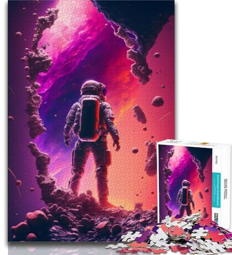 Puzzle für Erwachsene 1000 Teile schwieriges Astronauten-Stehpuzzle Atom-Puzzle 1000 Teile lustige Aktivität für Zuhause Spielzeug für Regentage Geburtstagsgeschenke 38x26cm