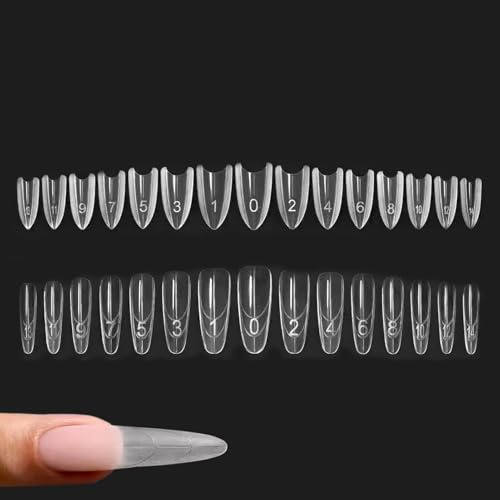 Sandwich D ual Nail Form, 240 Stück Sandwich Nagelverlängerung, Acryl Und Gel D ual Nagelform Tips, Fingernägel Bastel Sandwichs Struktur, Transparente Dualform Nails Für Anfänger Und Profis(B)