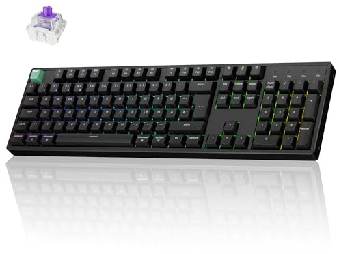 Keychron K10 HE kabellose Gaming-Tastatur QWERTZ, volle Größe, Hall-Effekt-Magnetschalter, Rapid Trigger, 2,4 GHz & Bluetooth, RGB, programmierbar, für Mac und Windows – Standardversion (Schwarz)