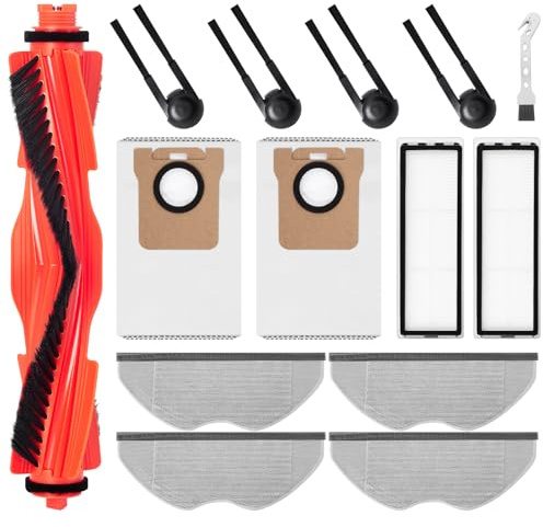 Jegehoyo 14 Kit de Accesorios de Repuesto para Xiaomi H40 Robot Aspirador, 1 Cepillos Principales, 4 Cepillos Laterales, 4 Toallitas, 2 Bolsas para el polvo, 2 Filtros, 1 Cepillo de limpieza