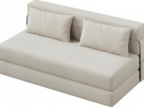 Garvee Vielseitiges, faltbares Schlafsofa – Futon, Liege & Sessel in einem mit Memory-Schaum-Matratze & Kissen – Platzsparend, Leinenstoff, einfach verstaubar – Ideal für Wohnzimmer, Gästezimmer,