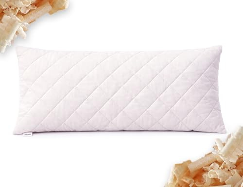 Zirbenkissen 40x80cm gesteppt - Gefüllt mit Zirben (Zirbe-Gesteppt-40x80) | Kissen mit Zirbenflocken, Zirbenspäne, mit Reißverschluss