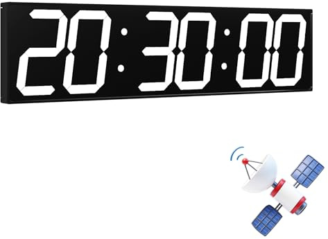 CHKOSDA XXL Große LED Digitale Wanduhr 70cm mit GPS Zeitsynchronisation | Ohne WLAN. 50m Lesbarkeit, Fernbedienung, 8-stufige Helligkeit, Timer, Netzbetrieb für Büro, Fitnessstudio & Schule. Weiß