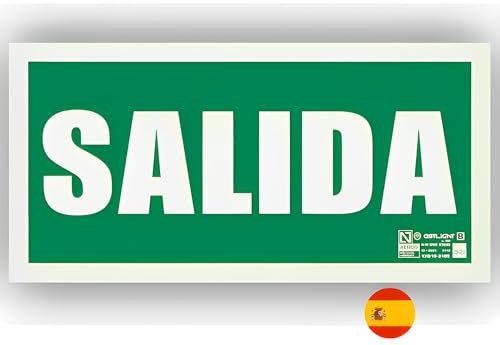Astlight Señal Salida de Emergencia Homologada | Cartel de Salida Fotouminiscente Homologada | Señal Indicativa de Salida de Emergencia Fotoluminiscente