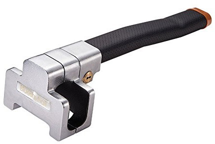 Blueshyhall Professional Volante Cerradura Volante garra para volante antirrobo Volante Auto con llave, negro