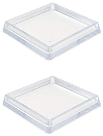 60x60mm Clear Furniture Cups, Pack of 4 Carpet Protectors for Square Furniture Legs, Made in Germany (See Second Image Before Ordering)