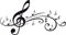 GRAZDesign Wandtattoo Musik Wohnzimmer Jugendzimmer Musikraum | Wandaufkleber Notenschlüßel - 107x57cm / 070 schwarz