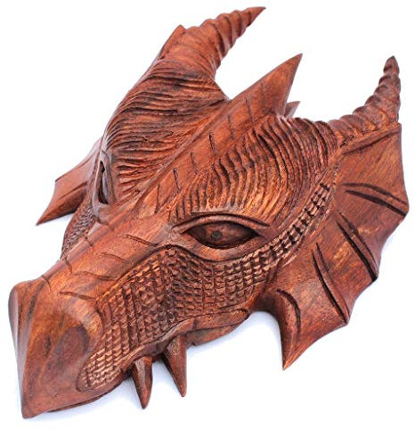 Windalf Wikinger Schutzdrache FAFNIR 22 cm Drachen Wanddeko Wandrelief Vintage Holzkunst Holzdeko Handarbeit Holz