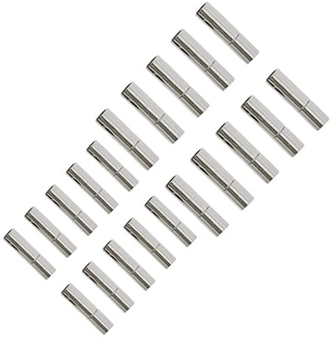 Hellery 20 Silberner Runder Magnetischer Bajonettverschluss für 3 Mm Lederband