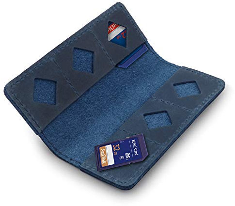 MegaGear Leather SD Card Holder - Blue
