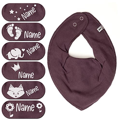 AngelicArt Halstuch mit Wunschnamen in verschiedenen Farben und Modellen für Jungs und Mädchen (Plum)