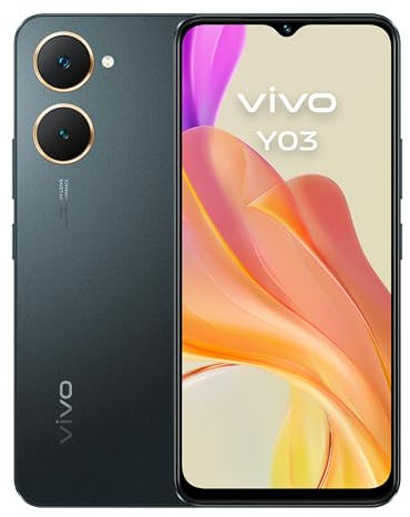 vivo Y03, téléphone portable 4 Go de RAM + 128 Go de ROM, écran 6,56 pouces 90 Hz, batterie 5000mAh, résistance IP54, corps mince et courbure 2,5D, smartphone Android 14