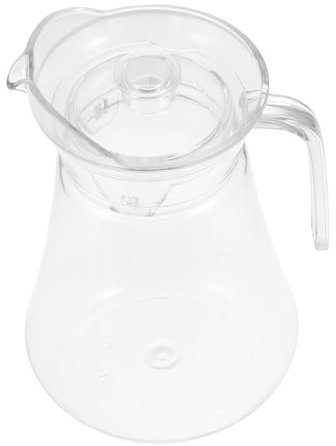 UPKOCH Brocca in acrilico con coperchio, , acqua calda e fredda, caraffa per succhi di frutta, bibite, ghiaccio, bollitore 1,5 l Immagine 1