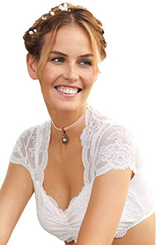 Nina von C. Spitzen Dirndlbluse Rena Flügelarm 16462718 | Weiß (DE/NL/SE/PL, Numerisch, 34, Regular, Regular, Weiß)