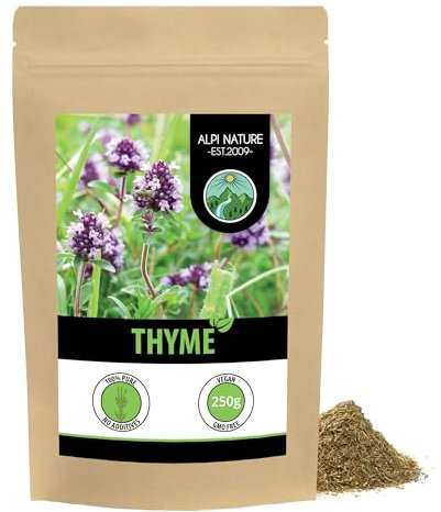 Alpi Nature Timo Essiccato 250g, Timo Strofinato per Cucina e Mix di Spezie Herbes de Provence