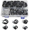 WMYCONGCONG 96 PCS 6 10 14 16 20 26mm Cable Clamps Rubber Wire Clamps Stainless Steel Rubber Cushioned Insulated Clamps Assortment Kit