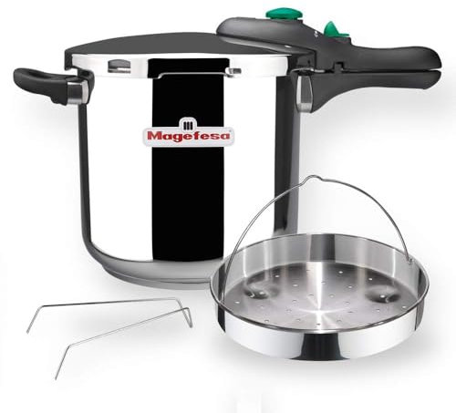 Magefesa DYNAMIC - Autocuiseur Rapide de 7,5L + Panier, Acier Inoxydable 18/10, Efficacité Énergétique, Tous Types de Cuisines, Induction