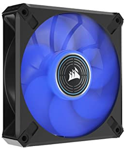 Corsair ML120 LED ELITE, 120 mm Ventilador PWM LED (Tecnología CORSAIR AirGuide, Rodamiento de Levitación Magnética, Funciona a Velocidades 2.000 RPM, Ocho LED, Ruido Reducido) Paquete Simple, Azul