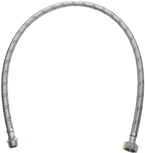 AERZETIX - C51093 - Flexible d'alimentation 800mm 1/2'' femelle - 3/8'' mâle - tuyau de raccordement flexible - raccord flexible/sanitaire pour robinetterie/salle de bain/cuisine/cumulus