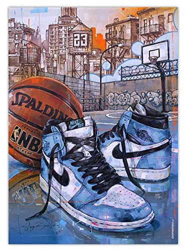 Poster Jordan 1 'University blue', 50 x 70 cm, ungerahmt (JosHoppenbrouwers)