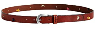 Desigual Leder Gürtel Belt Mandala Stitch Belt W90 Camel braun