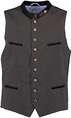 OS Trachten Herren Weste Gilet Trachtenweste mit Stehkragen Azepan, Größe:54, Farbe:hochrot