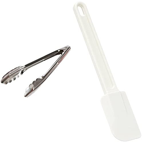 DE BUYER -4788.24N -pince cafet./viennoiseries pm 24cminox & 4891.24N -spatule maryse patisserie L.25 cm, Blanc