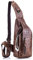 Herren Leder Sling Brusttasche Outdoor Reise Schulter Crossbody Taschen Wandern Kleiner Rucksack, braun