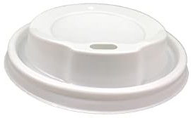 Commerline Lot de 100 gobelets à café à emporter blancs - Diamètre : 90 mm - Jetables - Gobelets en carton - Gobelets en papier dur - Gobelets jetables - Pour café/thé (100, blanc_couvercle Ø 90 mm)