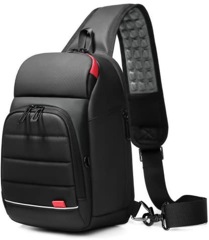 GYakeog Monospalla Uomo Marsupio Tracolla Uomo Impermeabile Zaino Monospalla Uomo Piccolo Zaino Tracolla Uomo per Uomo Donna Viaggio Trekking Camminare-Nero