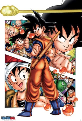 empireposter Dragon Ball - Son Goku Story - Manga Anime Poster Plakat Druck - Größe 61x91,5 cm + 1 Packung Powerstrips® - Inhalt 20 Stück