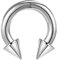 ZS Chirurgenstahl Spike Hufeisen Circular Barbell Ringe, 00G 0G 2G 4G 6G 8G 12G 16G Dick PA Rings, CBR Nasenring Septum Ohr Piercing Körperschmuck (Silber,6G,16mm)