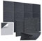 AGPTEK Lot de 12 panneaux acoustiques autocollants 30 * 30 * 0.9cm, Mousses acoustiques auto-adhésive, Traitement acoustique anti-bruit haute densité pour studio et bureau (Gris foncé+autocollant)
