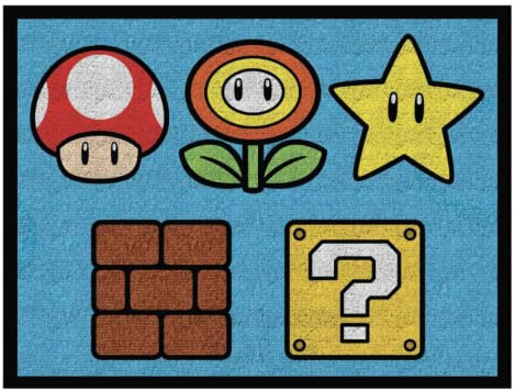 Franco Super Mario Kinderzimmerteppich, rutschfest, 175,3 x 132,1 cm, offizielles Lizenzprodukt