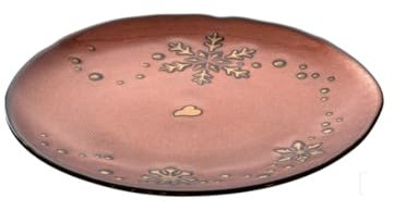 LEONARDO HOME Teller, Rot, Glas, Traditionell mit Schneeflocken-Muster, Essensplatte, Groß, 17 cm