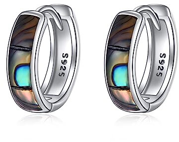 YFN Abalone Ohrringe Sterling Silber Abalone Hoop Ohrring für Frauen (4)