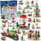 Weihnachts-Adventskalender-Bausatz – Countdown-Spielset 2024, 24 Sammelüberraschungen für Kinder, Weihnachtsspielzeug inklusive Weihnachtsmann Weihnachtsbaum Eisenbahn, Junge Mädchen 6–12 (1122 Teile)