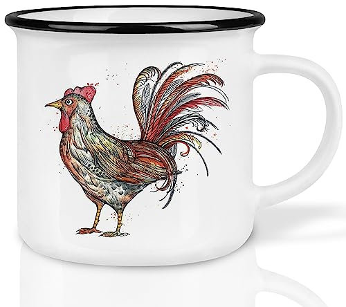 Ligarti® Keramiktasse [Design by H. Ligeti] Design Mug & handveredelter Becher I Spülmaschinengeeignete Tasse, Kaffeetasse, Teetasse, Cup (Hähny der Hahn)