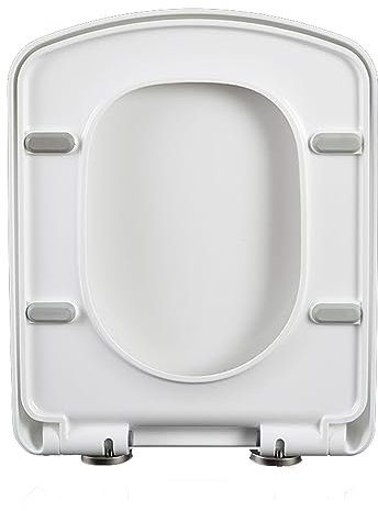 WC Sitz eckig, Toilettendeckel mit Absenkautomatik rechteckig, klodeckel mit absenkautomatik eckig, Klodeckel abnehmbar quadratisch, Toilettensitz viereckig, Klobrille,35.5 * 43cm