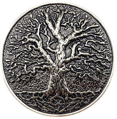 Patch Nation Baum des Lebens Tree of Life Odins Arsk & Embla Wikinger Nordisch Viking Cosplay Gürtelschnalle Belt Buckle (Silber)